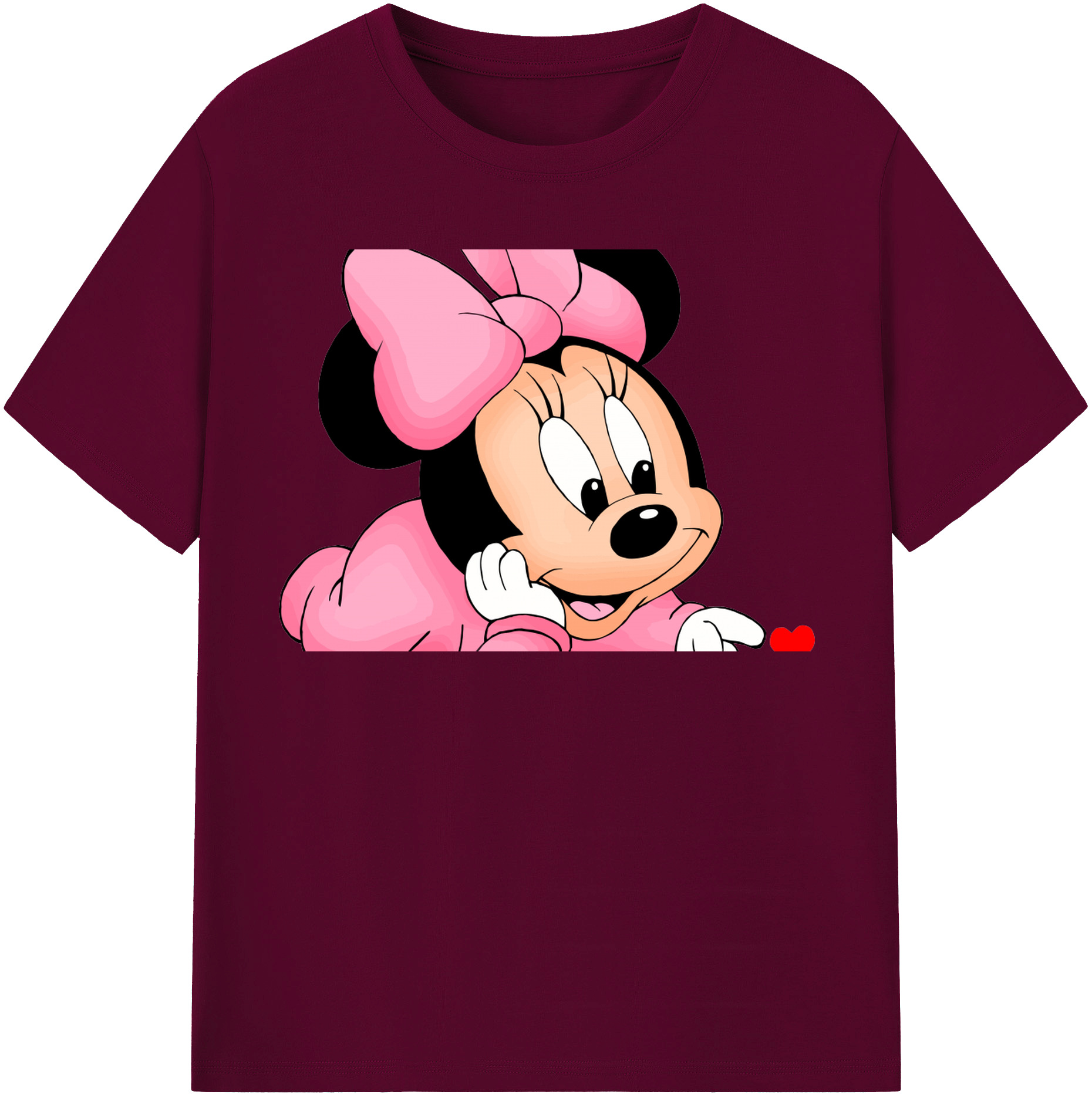 （画像用） ミッキーマウス Mickey Mouse レディースカジュアルプリントTシャツ（綿100％）